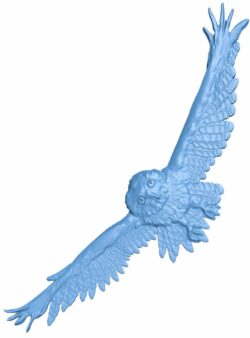 Owl flight T0005923 download free stl files 3d model for CNC wood carving
