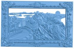 Painting of the Great Wall T0005555 download free stl files 3d model for CNC wood carving