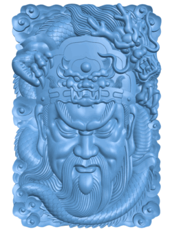 Picture of GuanGong and the dragon T0005526 download free stl files 3d model for CNC wood carving