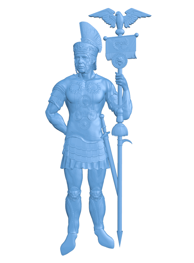 Picture of an ancient soldier T0005369 download free stl files 3d model for CNC wood carving