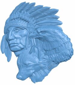Picture of animals and indians T0005881 download free stl files 3d model for CNC wood carving