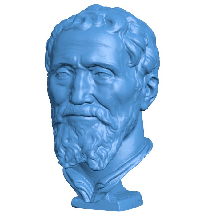 Portrait of Michelangelo B009699 file obj free download 3D Model for CNC and 3d printer