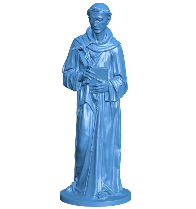 St Francis of Assisi - Famous statue B009722 file Obj or Stl free download 3D Model for CNC and 3d printer