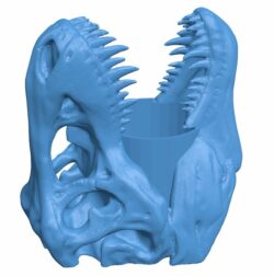 T-Rex Skull pen holder B009700 file Obj or Stl free download 3D Model for CNC and 3d printer