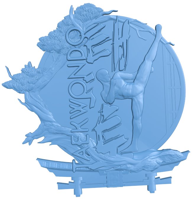 Taekwondo logo T0005896 download free stl files 3d model for CNC wood carving