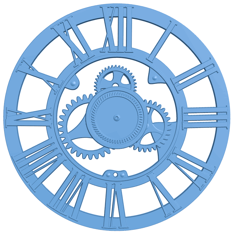 Wall clock pattern T0005449 download free stl files 3d model for CNC wood carving
