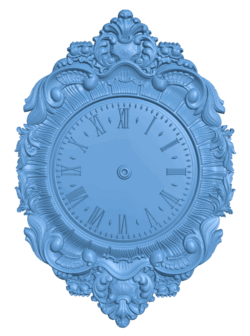 Wall clock pattern T0005457 download free stl files 3d model for CNC wood carving
