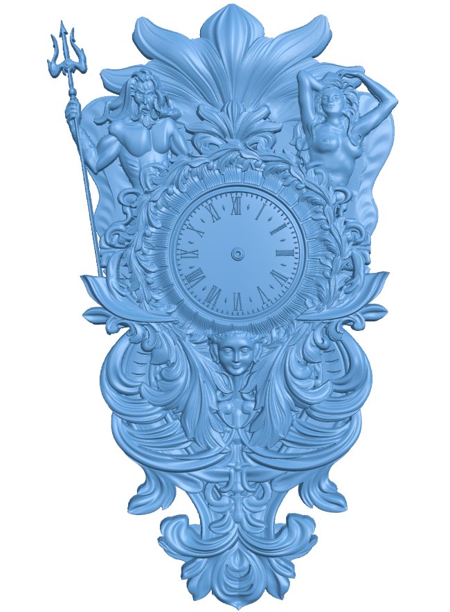 Wall clock pattern T0005659 download free stl files 3d model for CNC wood carving