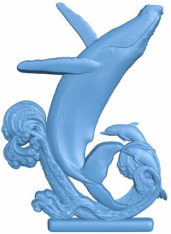 Whale and dolphins T0005698 download free stl files 3d model for CNC wood carving