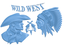 Wild West T0005380 download free stl files 3d model for CNC wood carving