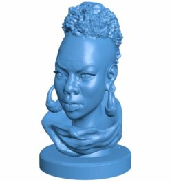 Woman head B009748 file Obj or Stl free download 3D Model for CNC and 3d printer