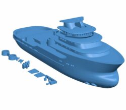 Abeille Bourbon Boat B009860 file Obj or Stl free download 3D Model for CNC and 3d printer