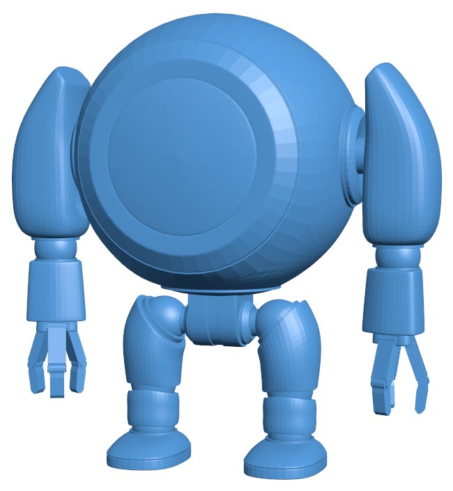 Adorable robot B009901 file Obj or Stl free download 3D Model for CNC and 3d printer