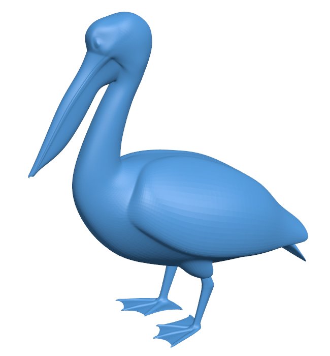 Australian Pelican B009788 file Obj or Stl free download 3D Model for CNC and 3d printer