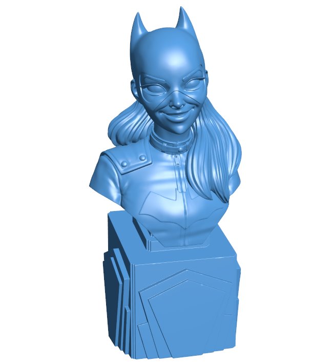 Batgirl Statue Bust B009904 file Obj or Stl free download 3D Model for CNC and 3d printer
