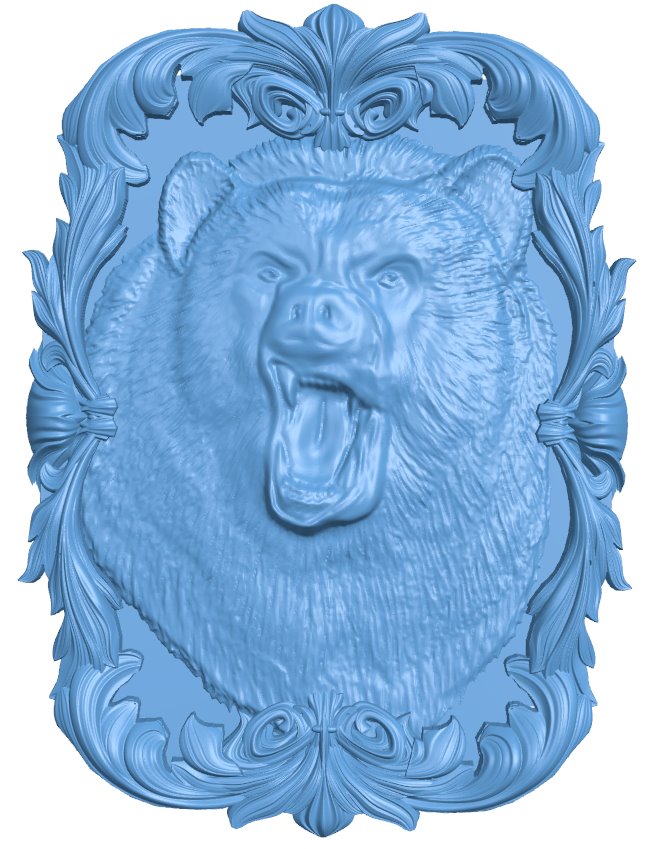 Bear pattern T0006062 download free stl files 3d model for CNC wood carving