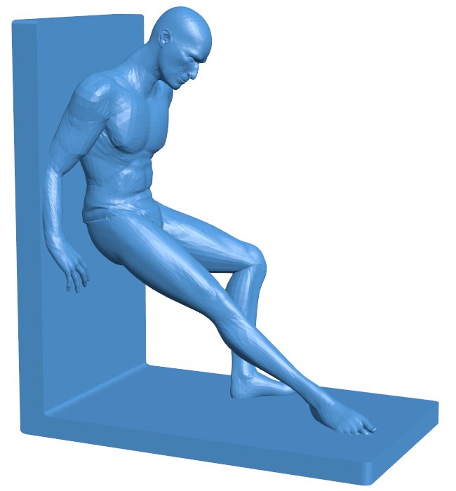 Bookend man B00982 file Obj or Stl free download 3D Model for CNC and 3d printer