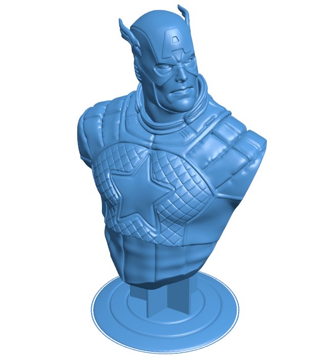 Captain America bust - superman B009895 file Obj or Stl free download 3D Model for CNC and 3d printer