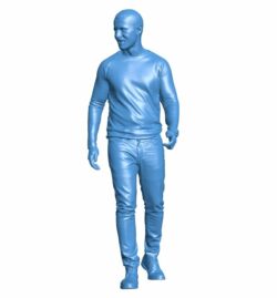 Casual Man Walking Forward B009903 file Obj or Stl free download 3D Model for CNC and 3d printer