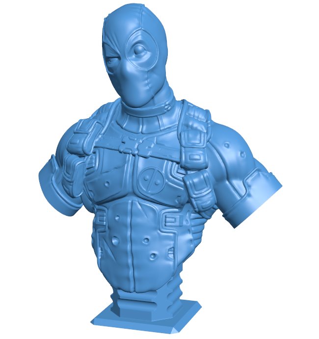 Deadpool Bust - superman B009894 file Obj or Stl free download 3D Model for CNC and 3d printer