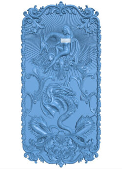 Dragon and woman decor pattern T0006349 download free stl files 3d model for CNC wood carving