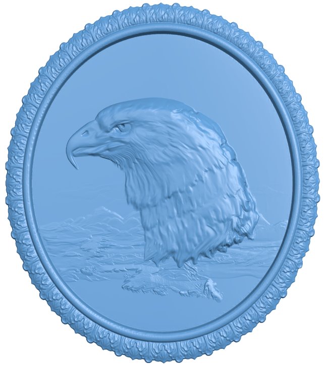 Eagle painting T0006071 download free stl files 3d model for CNC wood carving