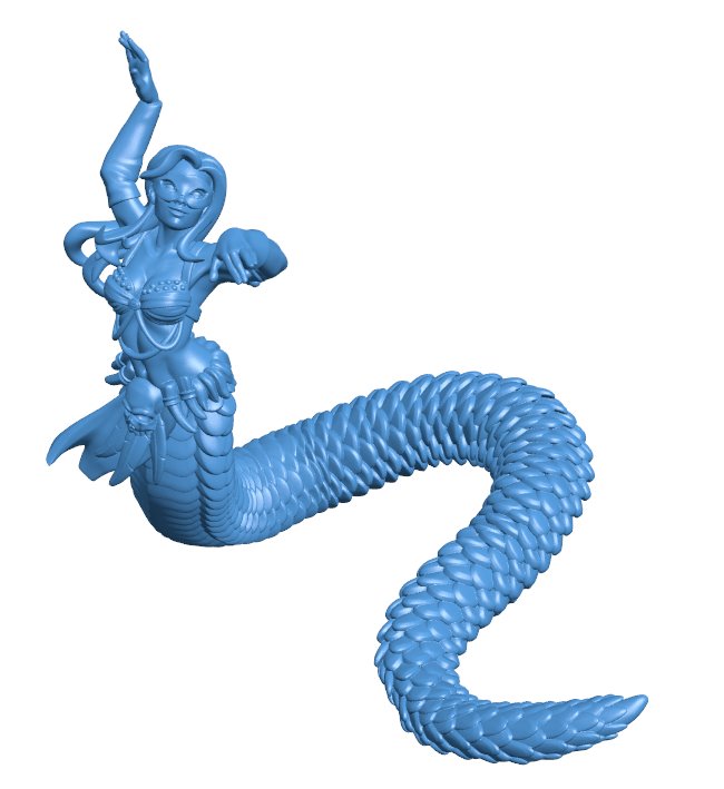 Female Naga dancer B009906 file Obj or Stl free download 3D Model for CNC and 3d printer
