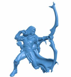 Female elf archer B009769 file Obj or Stl free download 3D Model for CNC and 3d printer