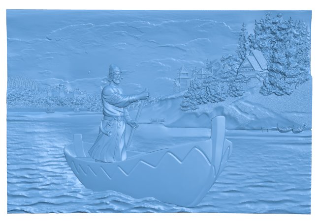 Ferryman painting T0006025 download free stl files 3d model for CNC wood carving