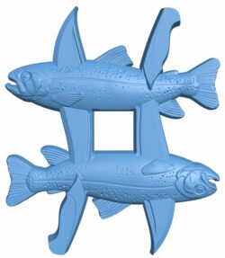 Fishes and daggers T0005952 download free stl files 3d model for CNC wood carving