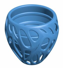 Flower Pot Organic B009835 file Obj or Stl free download 3D Model for CNC and 3d printer