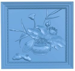 Flower painting T0006231 download free stl files 3d model for CNC wood carving