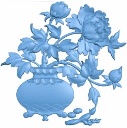 Flower painting T0006273 download free stl files 3d model for CNC wood carving