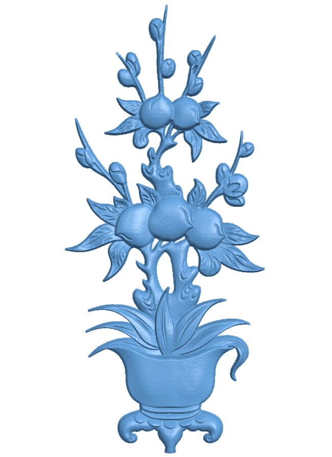 Flower painting T0006351 download free stl files 3d model for CNC wood carving