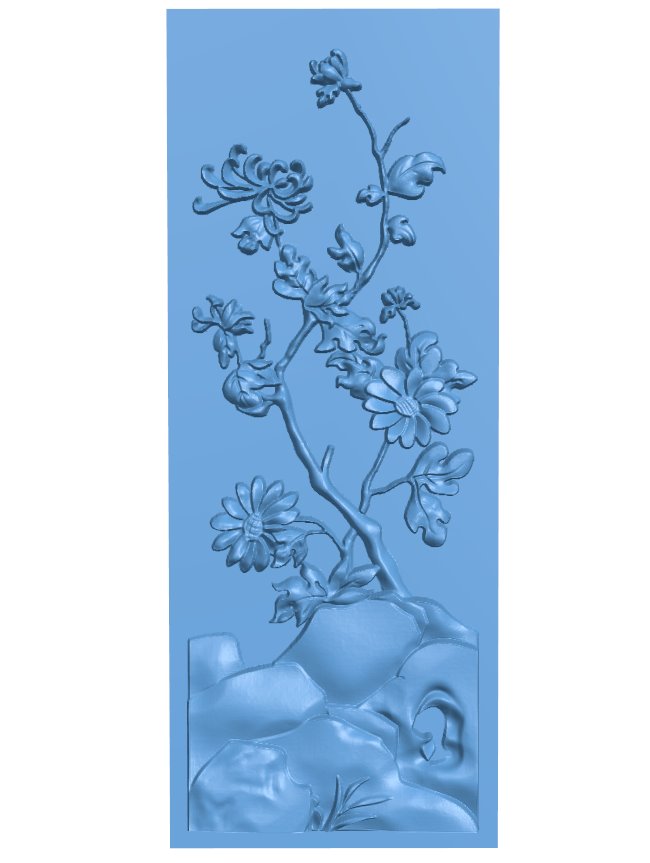Flower painting T0006467 download free stl files 3d model for CNC wood carving