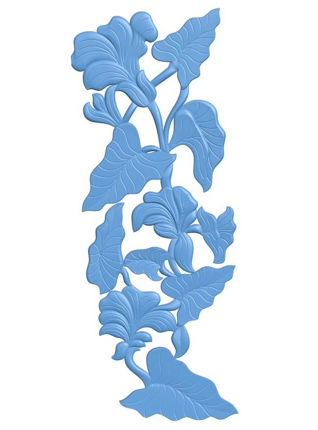 Flower painting T0006512 download free stl files 3d model for CNC wood carving