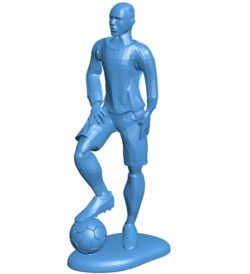 Football Player Standing Figurine B009821 file Obj or Stl free download 3D Model for CNC and 3d printer