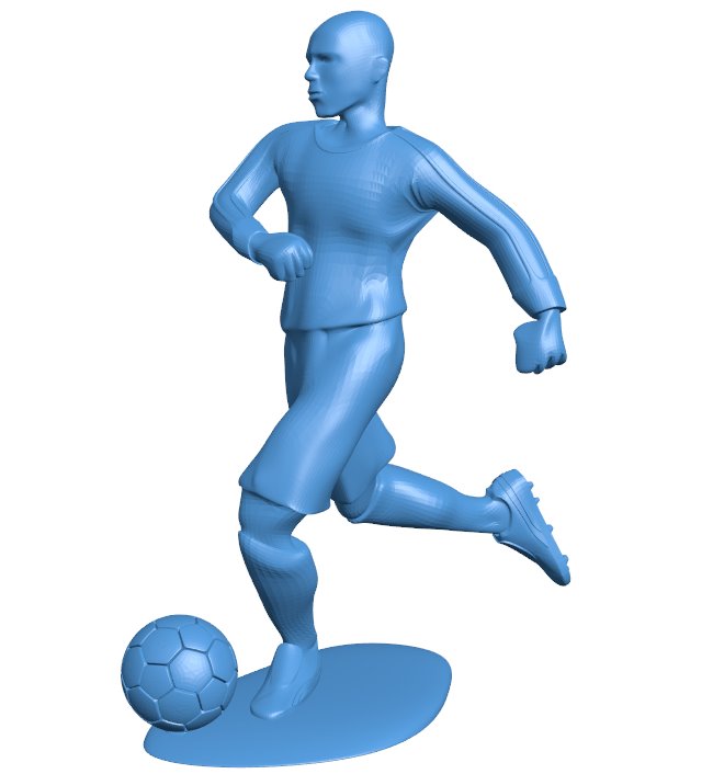 Football player kicking ball B009827 file Obj or Stl free download 3D Model for CNC and 3d printer
