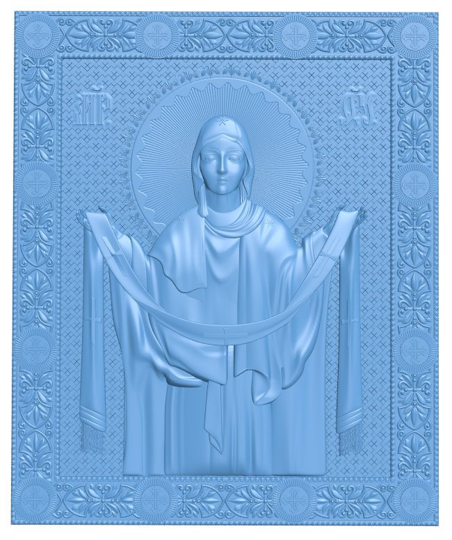 Icon Of The Holy Mother Of God T0006520 download free stl files 3d model for CNC wood carving