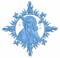 Icon Of The Most Holy Theotokos Unfading Color T0006157 download free stl files 3d model for CNC wood carving