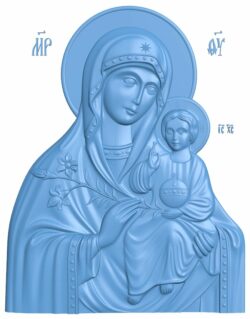 Icon Of The Most Holy Theotokos Unfading Color T0006158 download free stl files 3d model for CNC wood carving