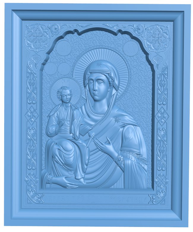 Icon Of The Mother Of God Of Three Hands T0006478 download free stl files 3d model for CNC wood carving