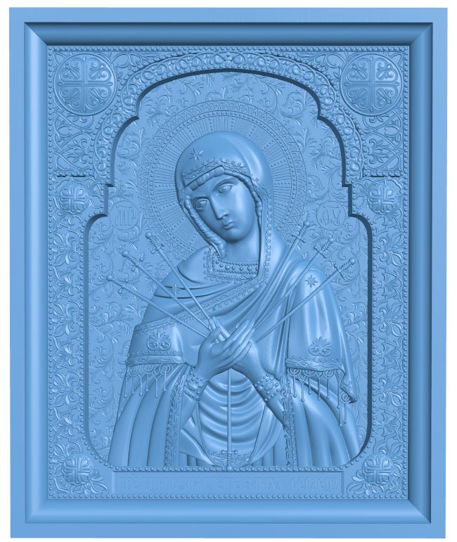 Icon Of The Mother Of God Softening The Evil T0006160 download free stl files 3d model for CNC wood carving