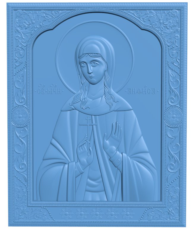 Icon of the Holy Martyr Anfisa T0006517 download free stl files 3d model for CNC wood carving