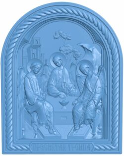 Icon of the Holy Trinity T0006521 download free stl files 3d model for CNC wood carving