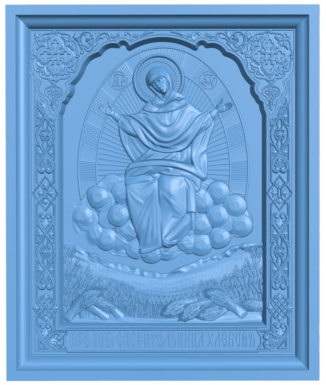 Icon of the Virgin Mary T0006522 download free stl files 3d model for CNC wood carving