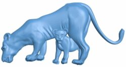 Lioness and cub T0006076 download free stl files 3d model for CNC wood carving