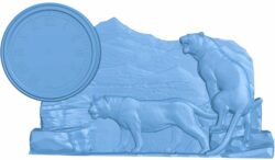 Lions wall clock T0006202 download free stl files 3d model for CNC wood carving