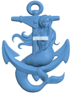 Mermaid at anchor T0006402 download free stl files 3d model for CNC wood carving