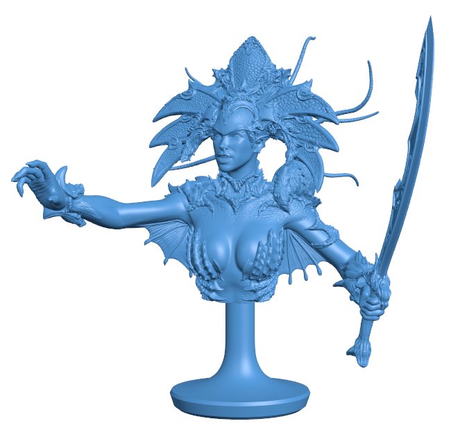 Naga Siren B009912 file Obj or Stl free download 3D Model for CNC and 3d printer